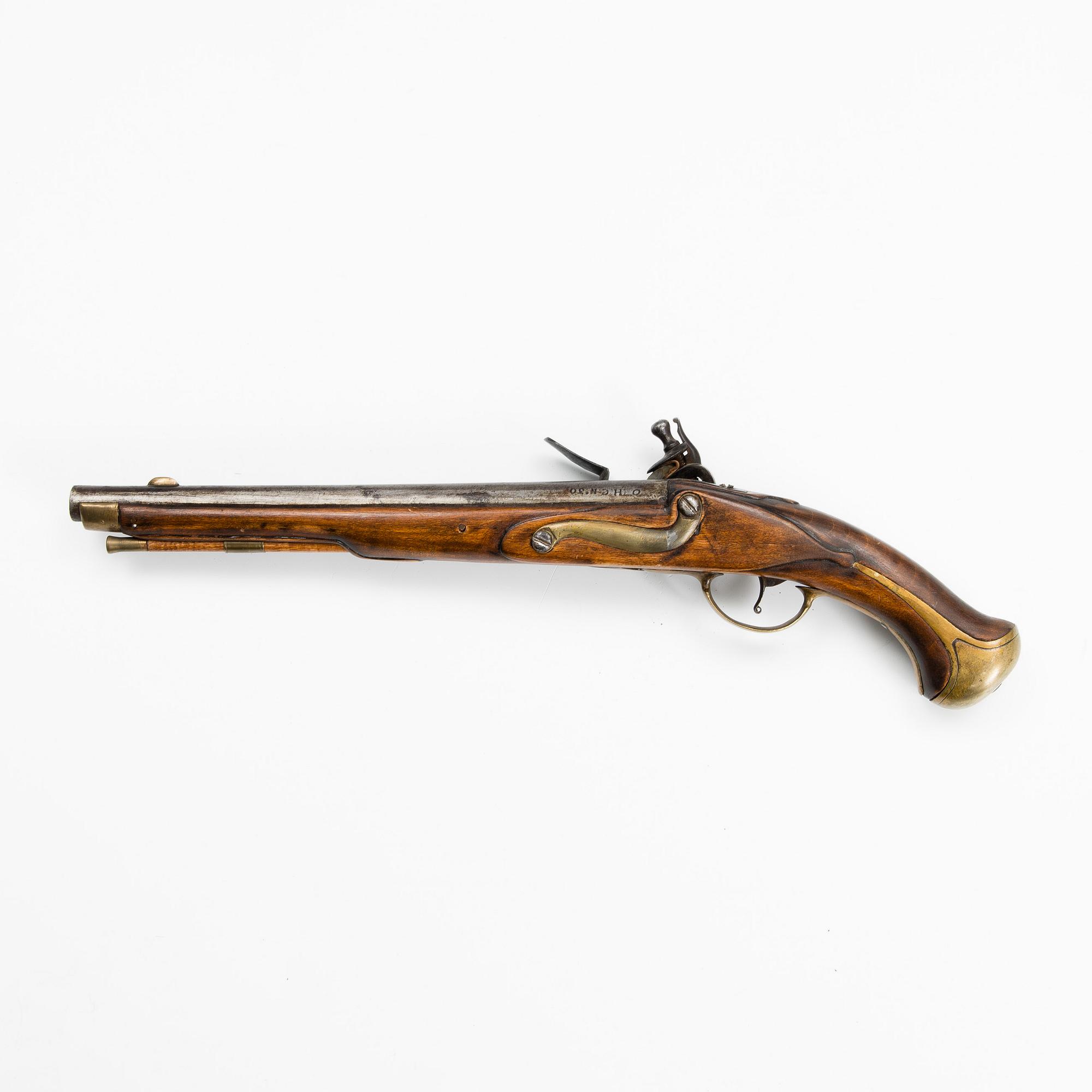 A Swedish flintlock pistol model 1738.