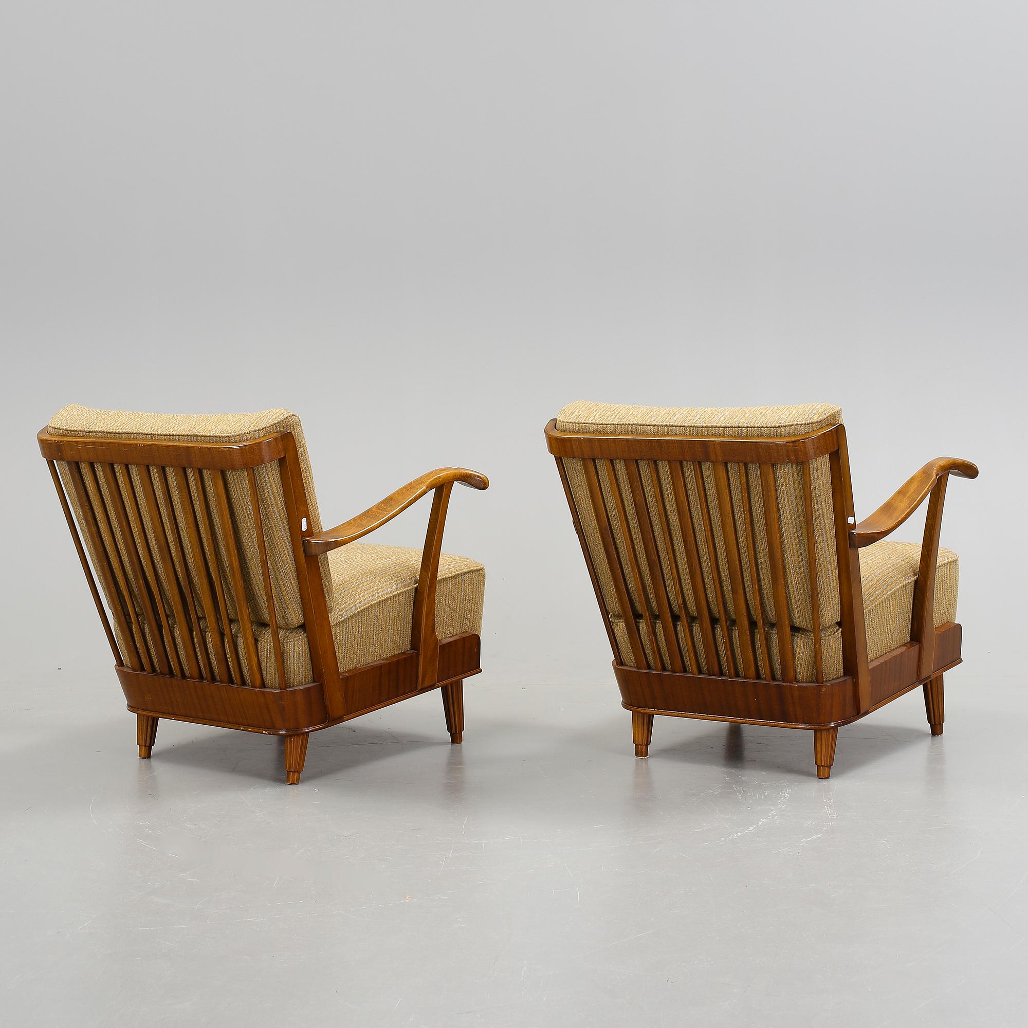 FÅTÖLJER, ett par, Svante Skogh, Svenska Möbelfabrikerna, 1940-tal.