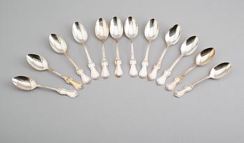 BORDSSKEDAR, 12 st, silver,"Olga", GAB, Stockholm 1960-tal. Vikt ca 584 gram.