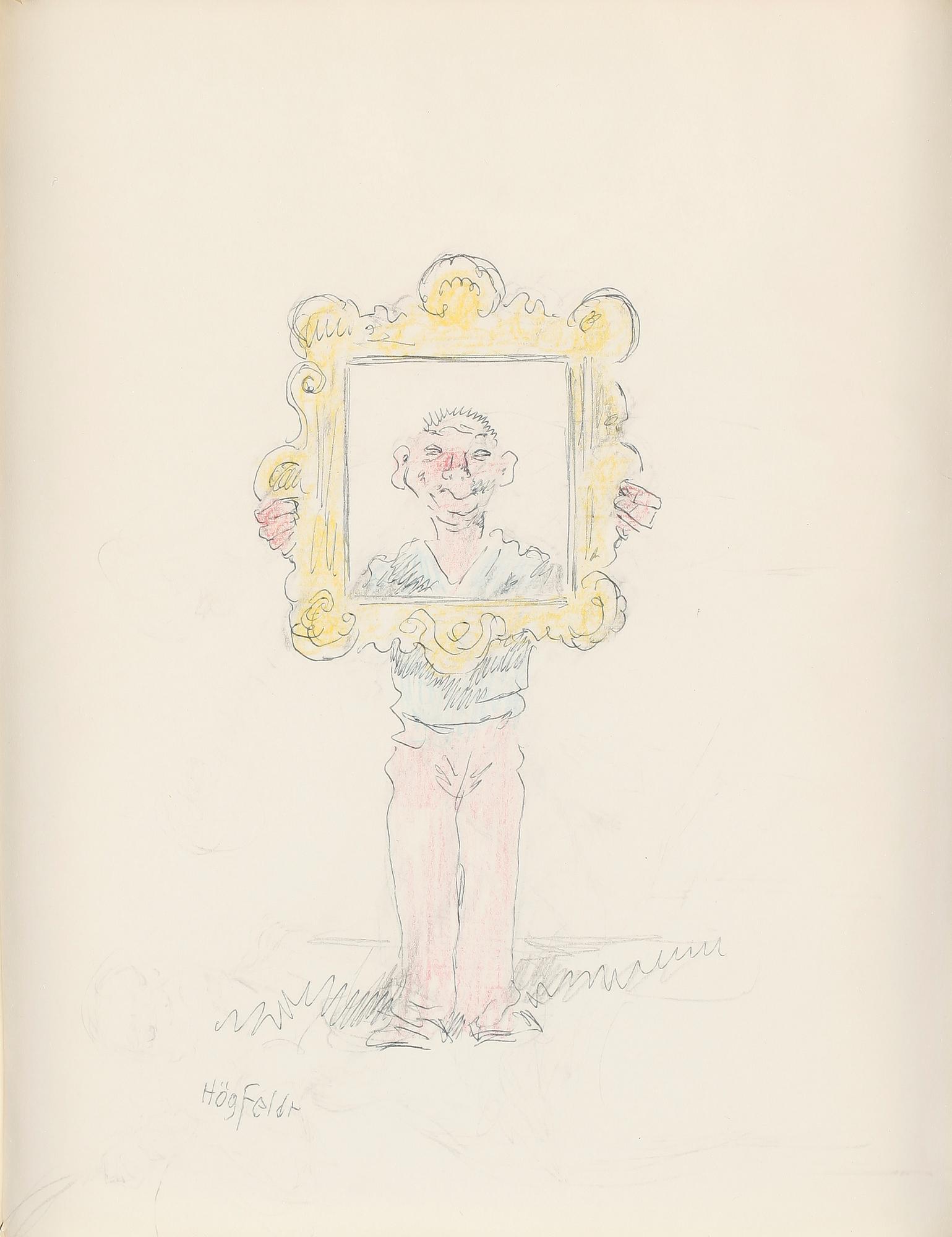 ROBERT HÖGFELDT, teckning, signerad.
