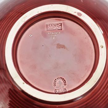 A Wilhelm Kåge red 'Argenta' stoneware bowl, Gustavsberg 1933.