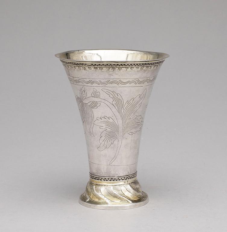 BÄGARE, silver, Olof Grubb, Hudiksvall, 1794. Vikt ca 107 g.