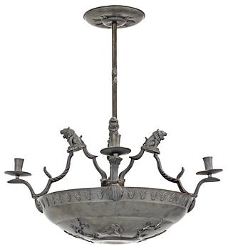 405. FIRMA SVENSKT TENN, ljuskrona, Stockholm 1927, sannolikt delvis ritad av Anna Petrus.
