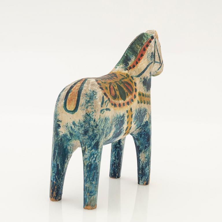 Dalahäst, allmoge. 1930-40-tal. Rytterfamiljen, Bergkarlås.