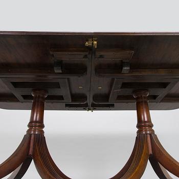 Matbord och stolar, 8 st, mahogny, regency-stil, 1900-talets slut.