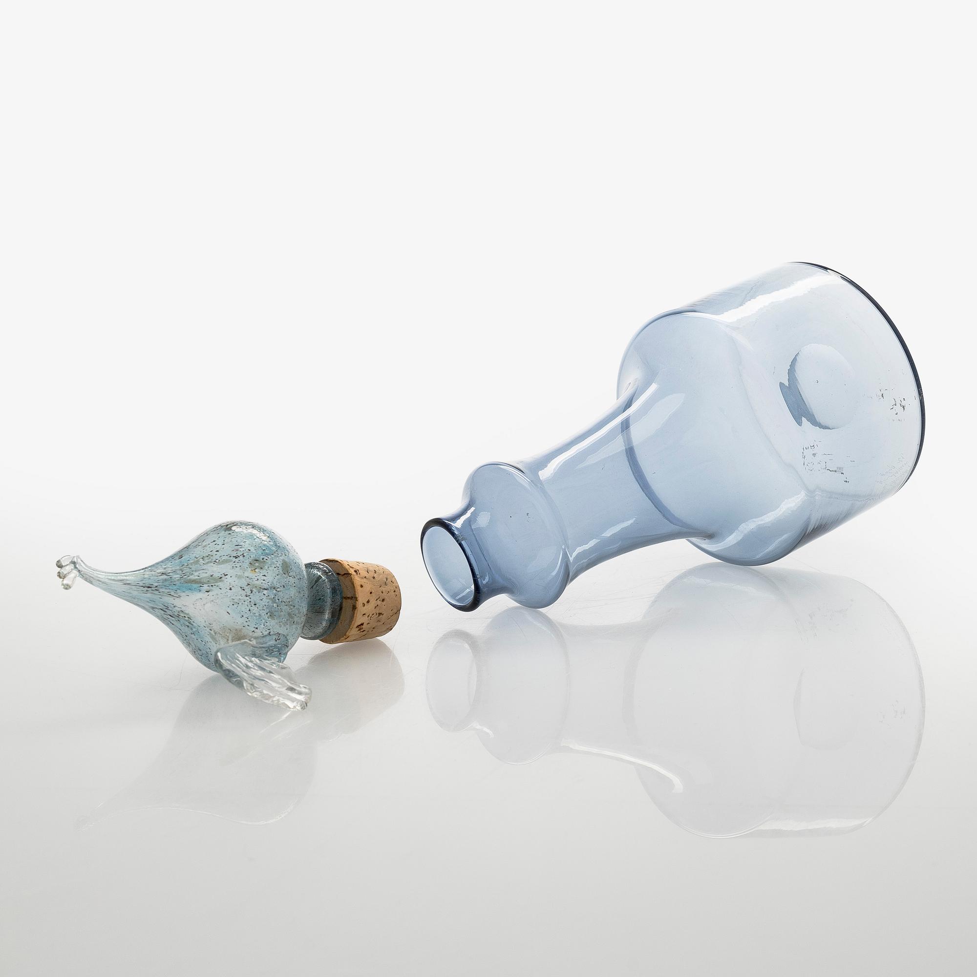 Kaj Franck, karahvi, "1502/KF 502", lasia, signeerattu K. Franck Nuutajärvi Notsjö -61.