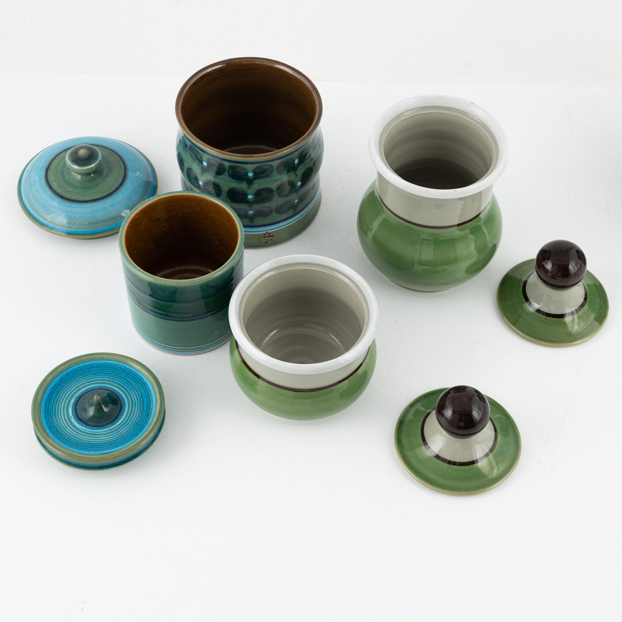 Six pieces of stoneware, Rörstrand, Sweden, latter part of the 20th century.