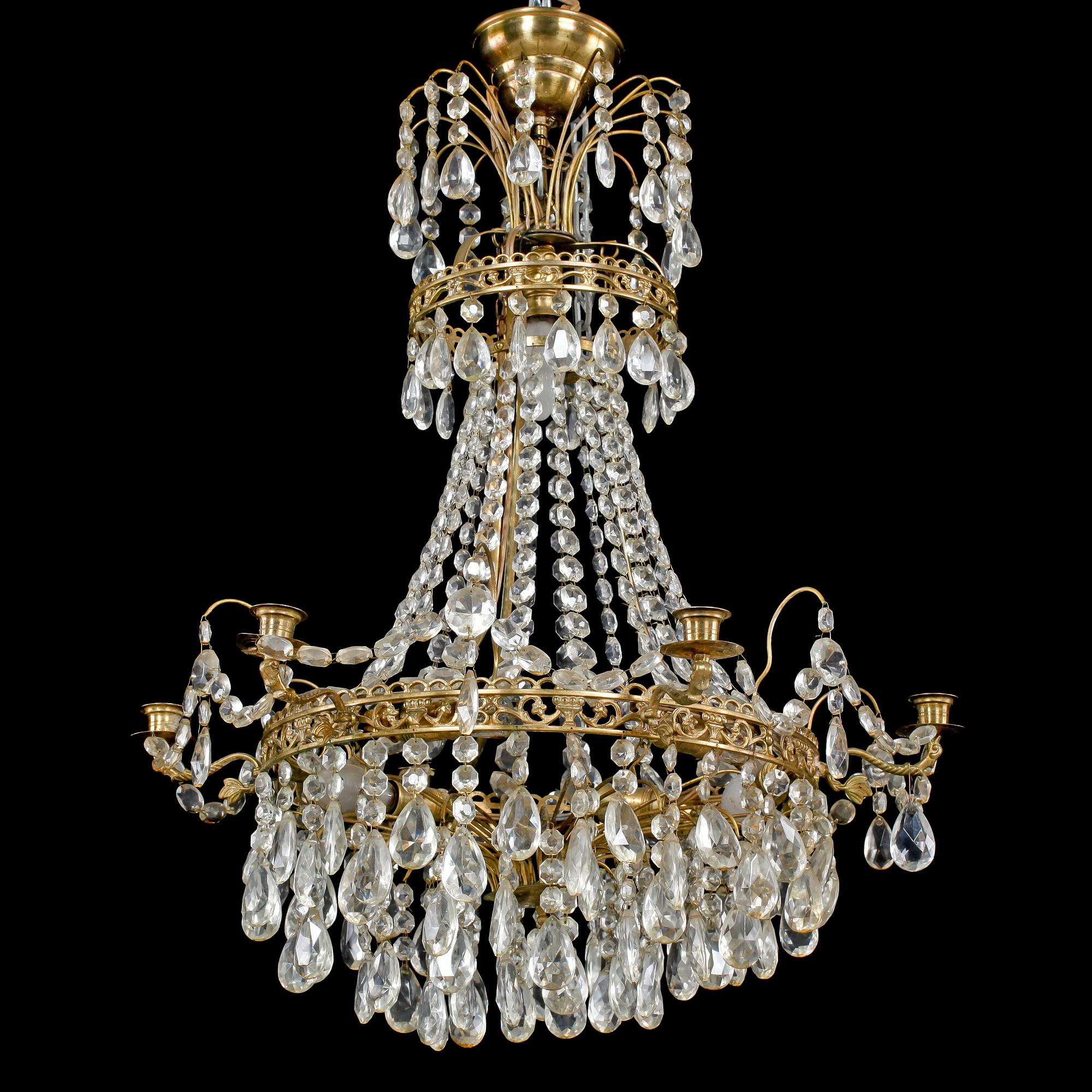 LJUSKRONA, sengustaviansk stil, 1900-tal. Höjd 65 cm.