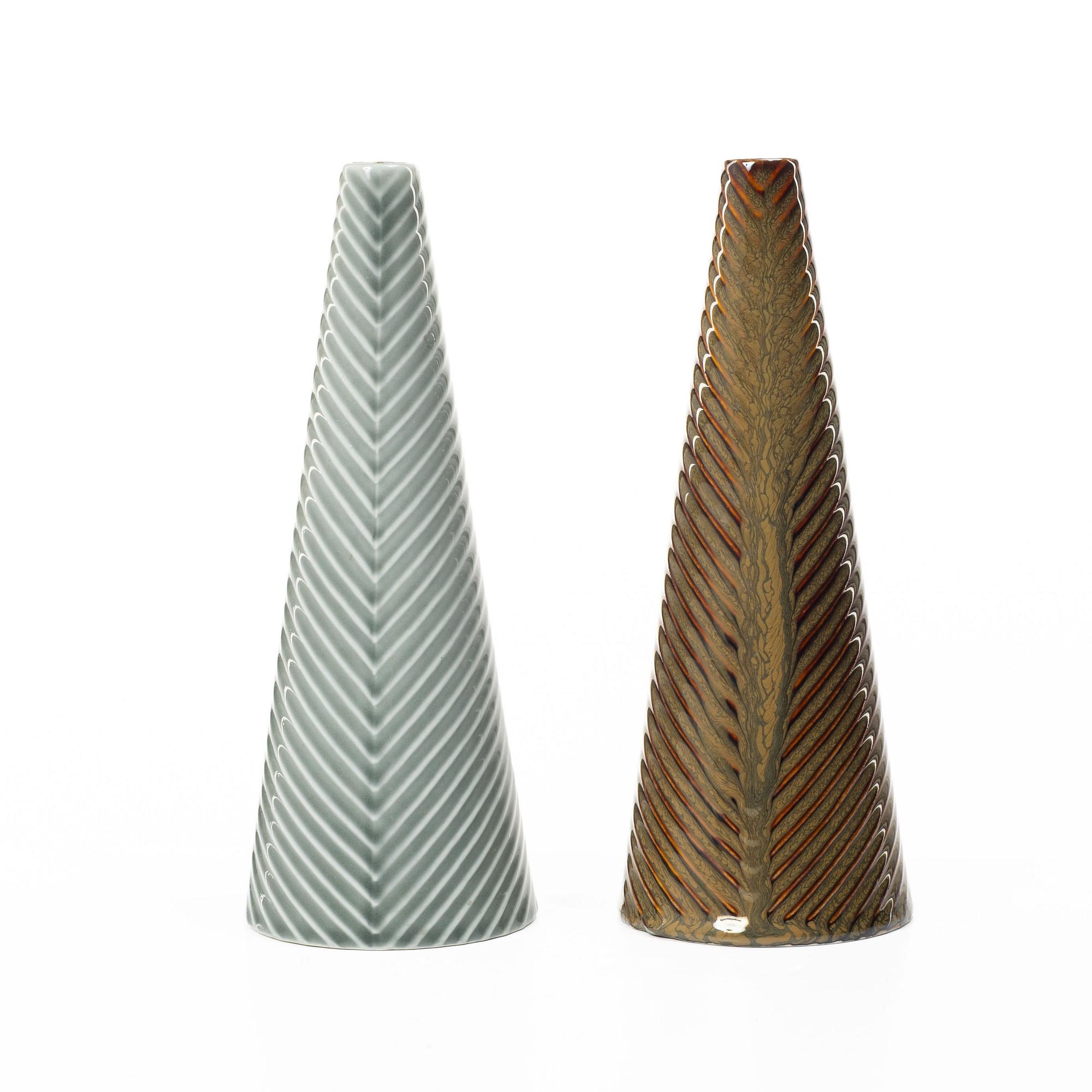 Stig Lindberg, Vaser, stengods, 2 st, "Domino", Gustavsberg.
