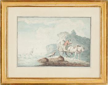 George Morland · GEORGE MORLAND, tillskriven, akvarell, troligen sent 1700-tal.