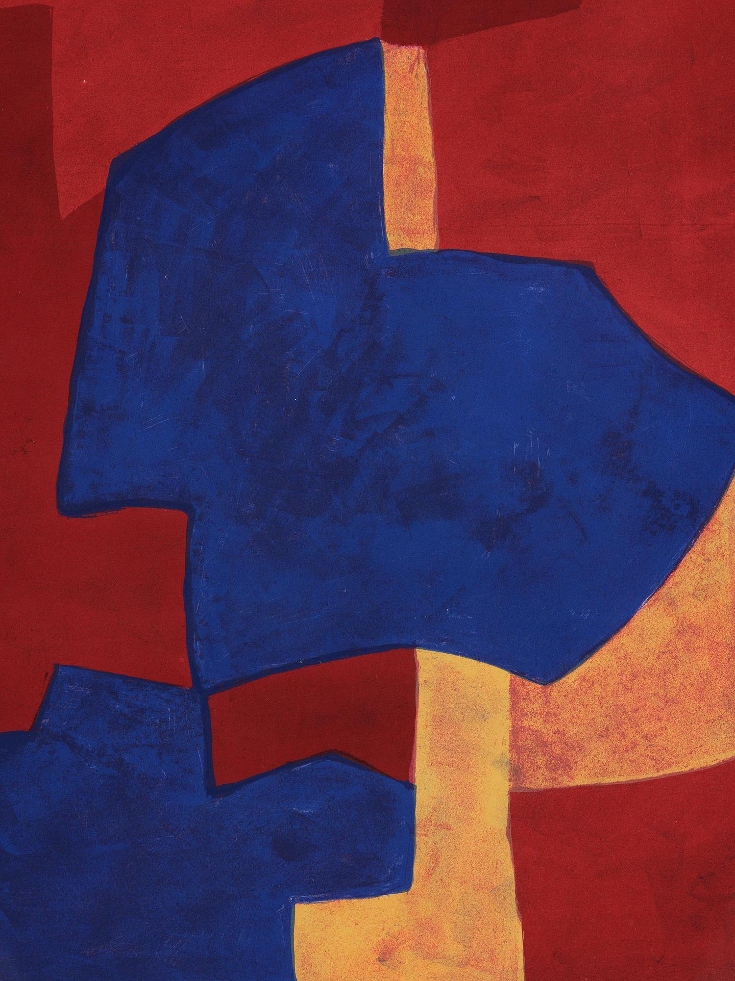 Serge Poliakoff, "Composition jaune, bleue et rouge".
