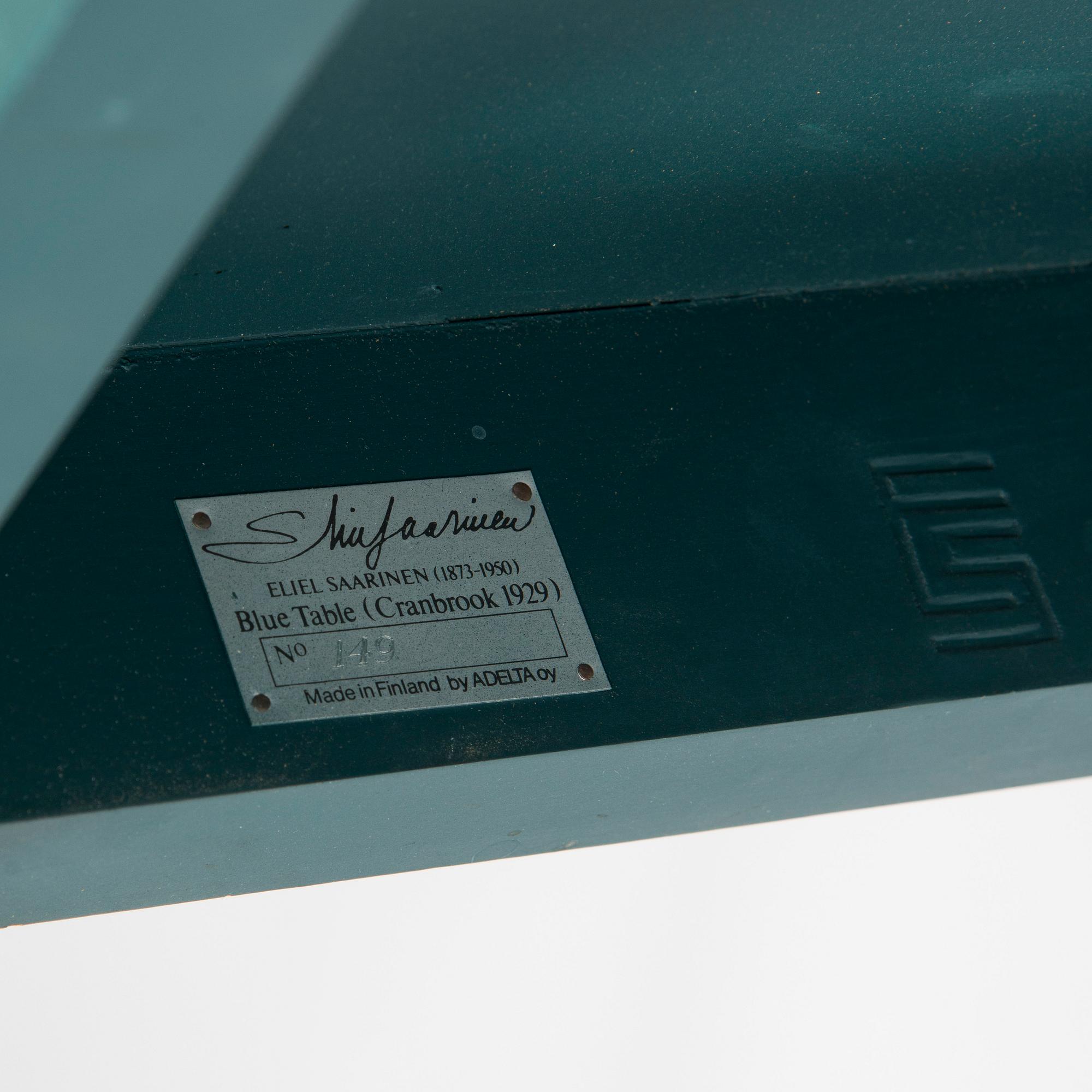 Eliel Saarinen, furniture, 5 pieces, "Blue suite" for Adelta, Finland 1980s.