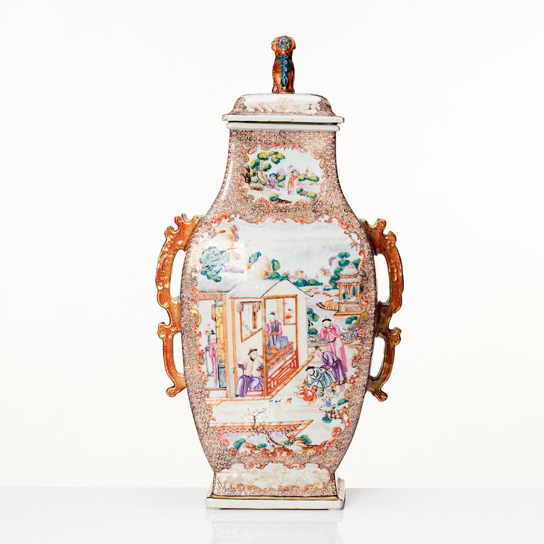 A large famille rose 'Rockefeller-pattern' vase with cover, Qing dynasty, Qianlong (1736-95).