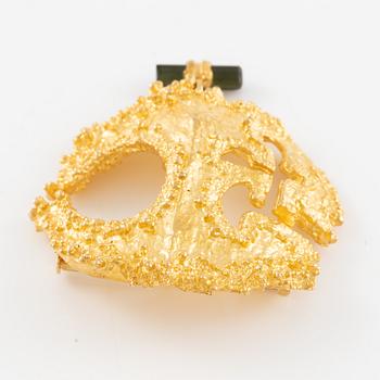 Björn Weckström brooch 18K gold with tourmaline "Inkasol", for Lapponia.