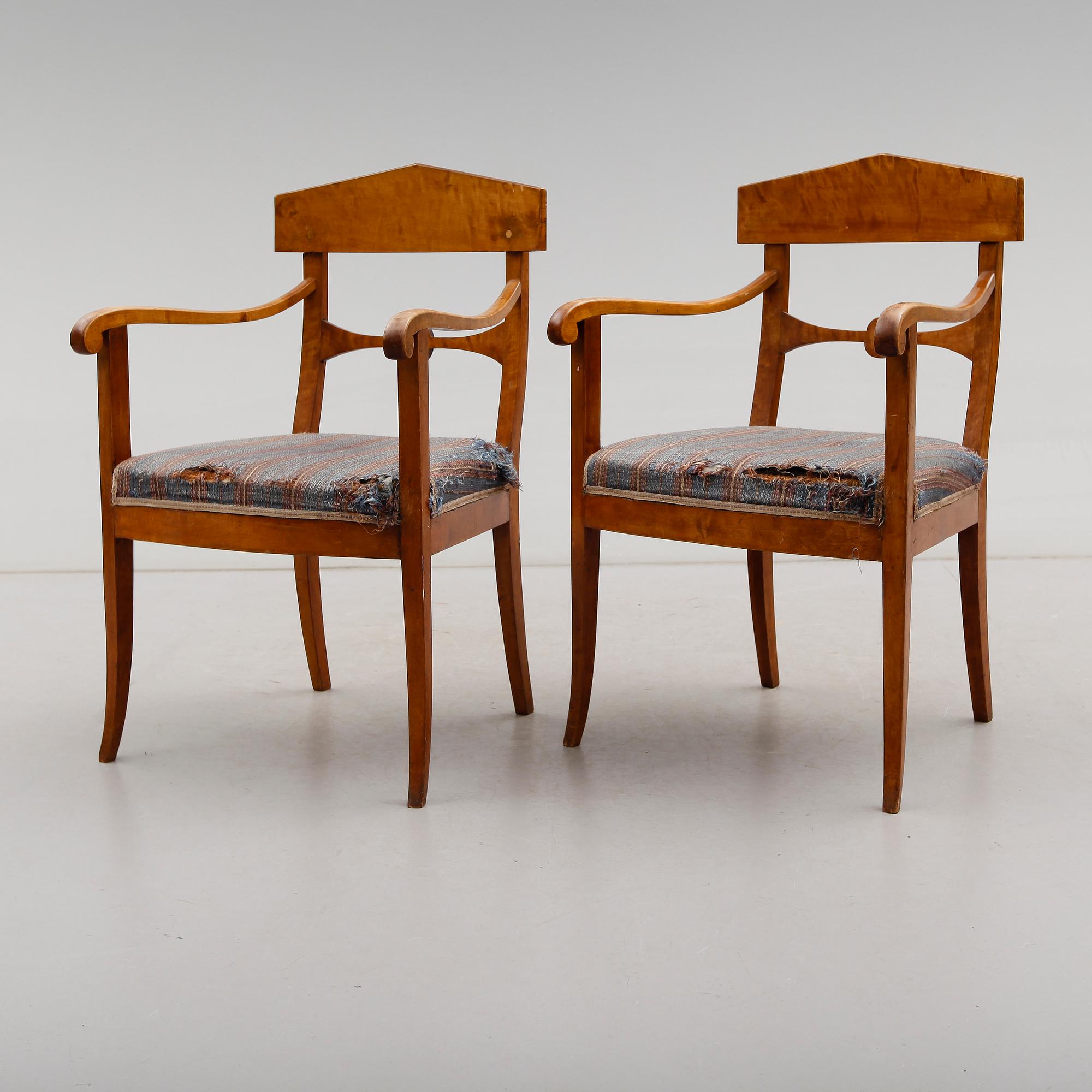 KARMSTOLAR, 1 par, Karl Johan, 1800-talets mitt.