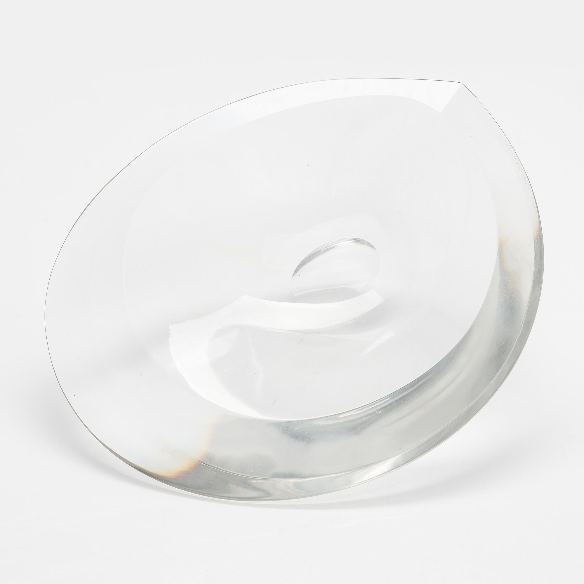 Tapio Wirkkala, konstglas, skål, signerad Tapio Wirkkala, Iittala -56.