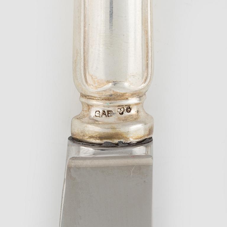Bestickuppsättning, silver 36 st, "Svensk spets", GAB & C.G.Hallberg, Stockholm, R7-V7.