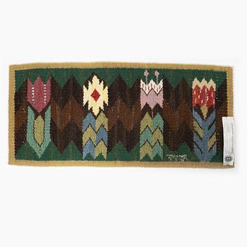 Märta Måås-Fjetterström, a 'Täppan' textile, tapestry technique, c. 22 x 47 cm, signed AB MMF.