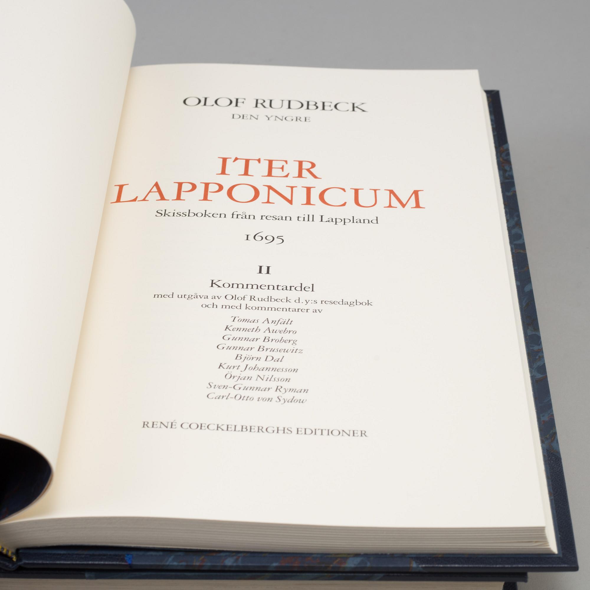 Two books, "Iter Lapponicum",  Olof Rudbeck, 1987. Numbered 1175.
