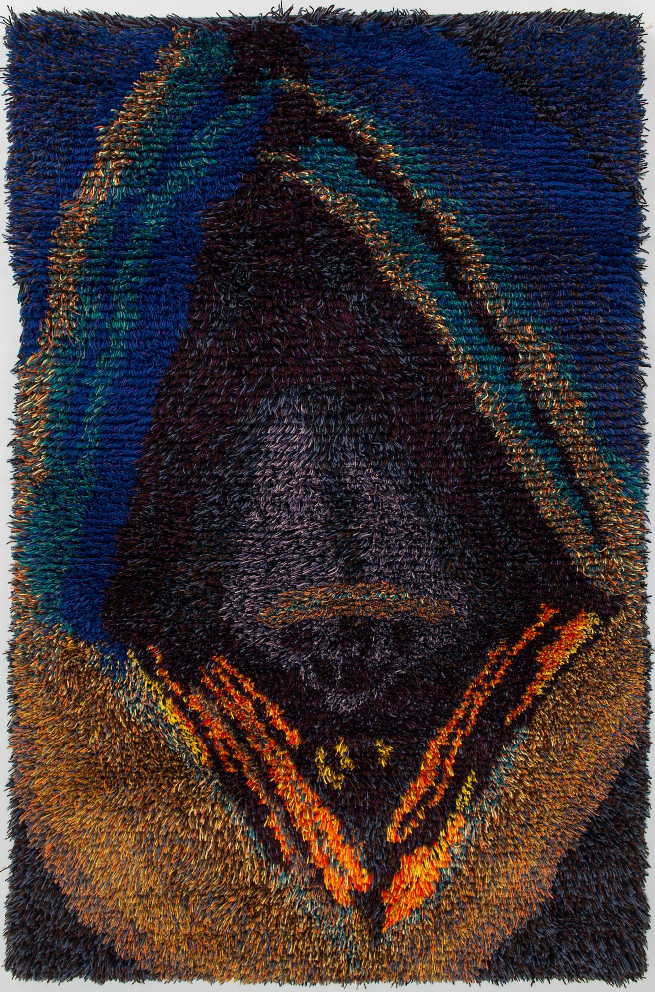 Oili Mäki, ryijy. Noin 166x110 cm.