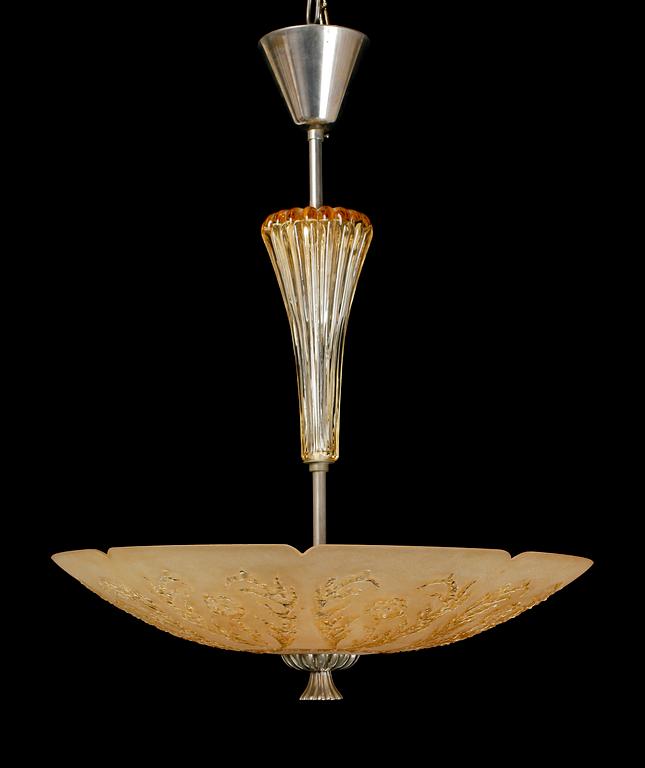 TAKPLAFOND, sannolikt Orrefors, 1940-tal. Höjd ca 65 cm.
