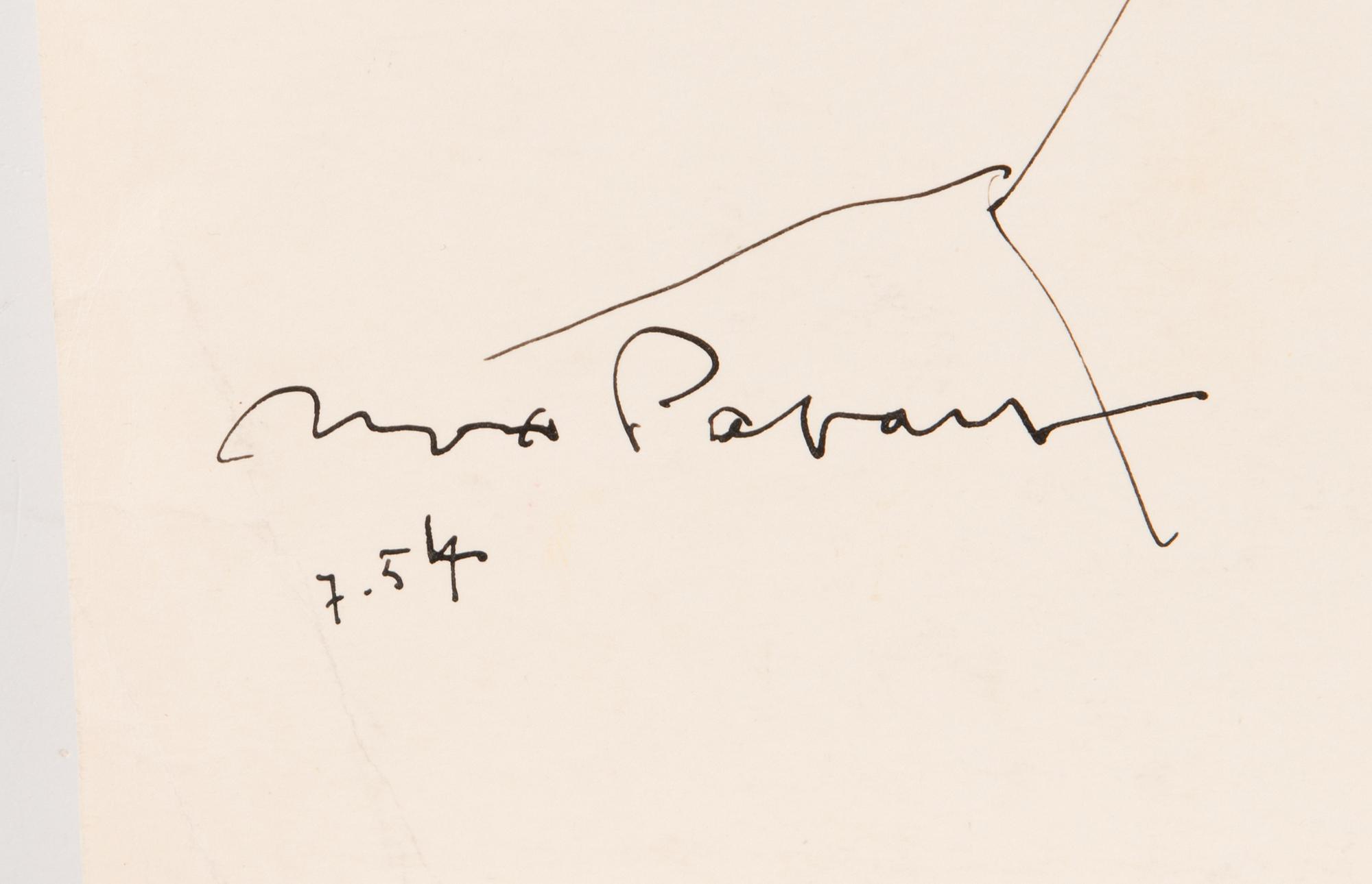 Max Papart, bläck på papper, signerad och daterad -54.