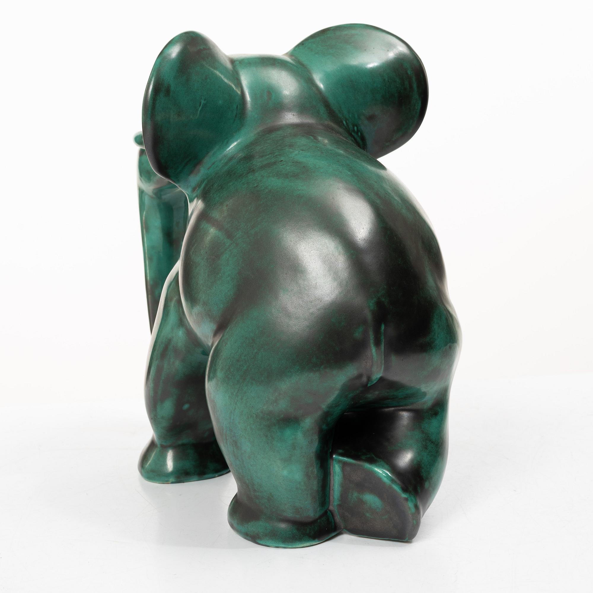 Allan Ebeling, skulptur, elefant, lergods, Upsala-Ekeby.
