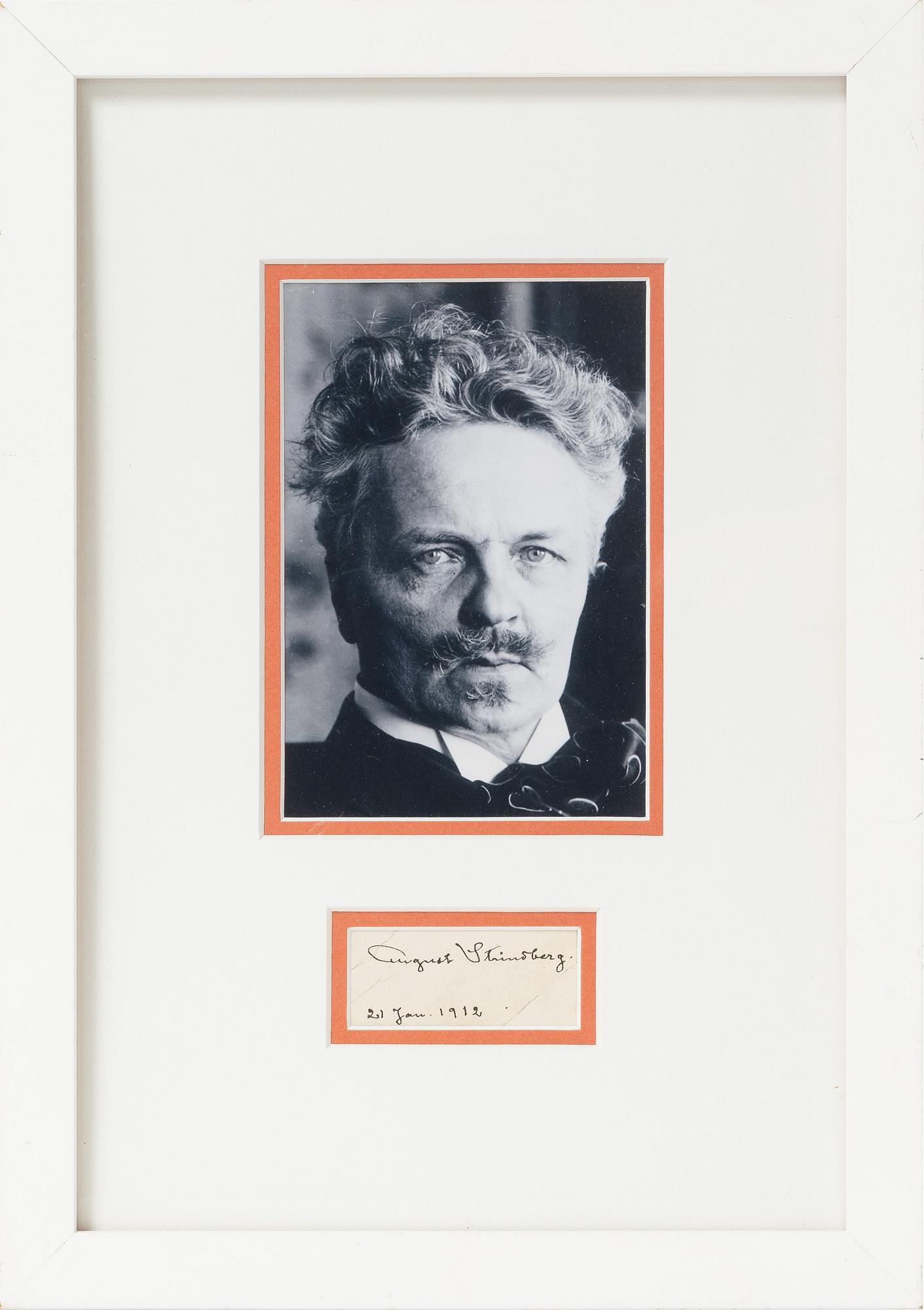 August Strindberg, an autograph, dated 21 Jan. 1912.