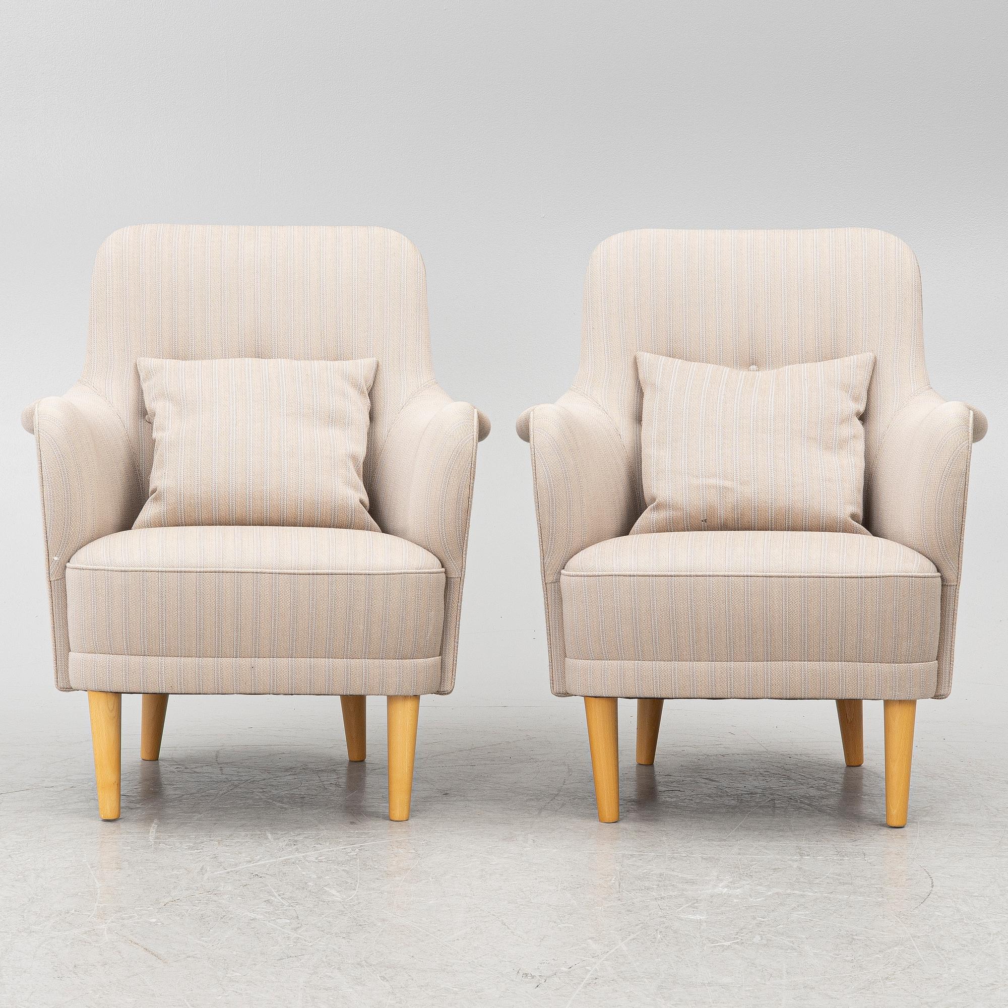 Carl Malmsten, armchairs, a pair, "Samsas".