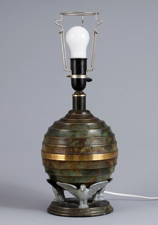 BORDSLAMPA, art deco, 1900-talets andra kvartal.