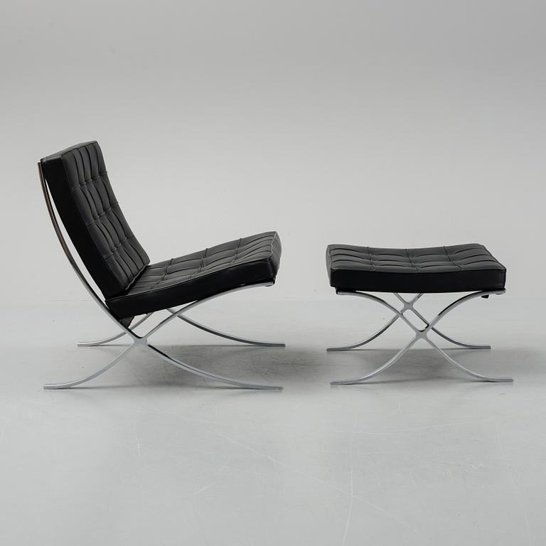 Ludwig Mies van der Rohe, a 'Barcelona' lounge chair and ottoman, Knoll Studio.