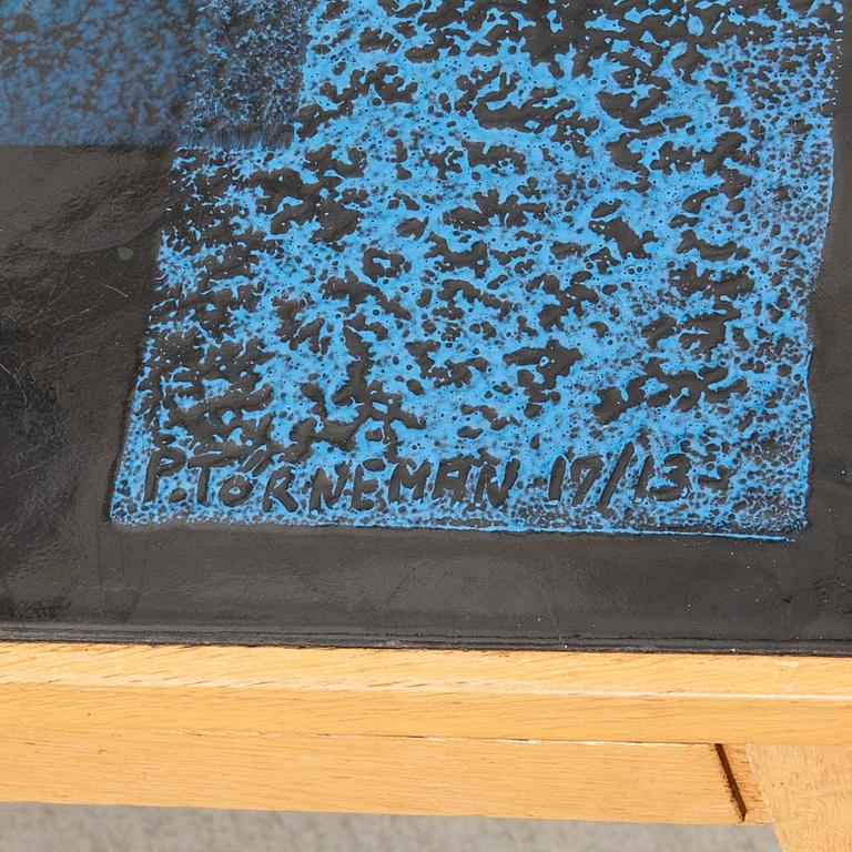 Algot Törneman & David Rosén, coffee table, "blue square", Triva, Nordiska Kompaniet, 1950s.