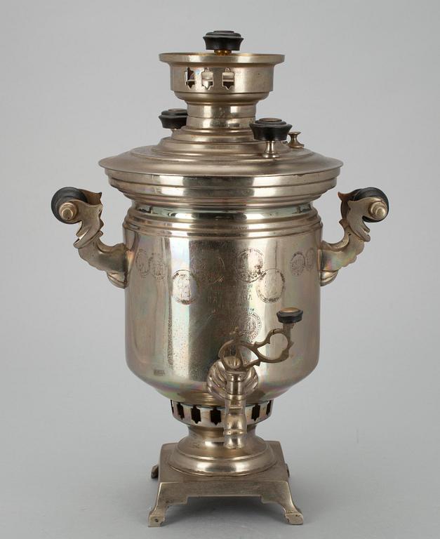 SAMOVAR, förnicklad, Tula, Ryssland sekelskiftet 1800/1900-tal.