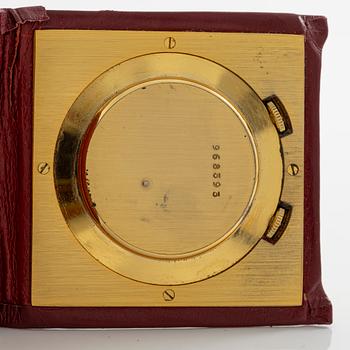 Jaeger-LeCoultre, Memovox travel alarm clock, 45 x 45 mm.