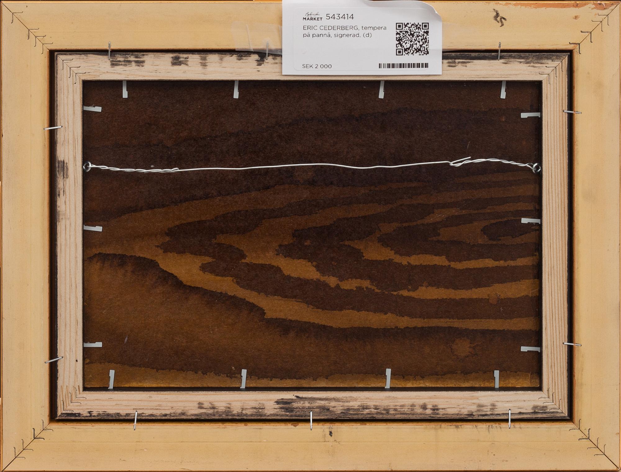 ERIC CEDERBERG, tempera på pannå, signerad.