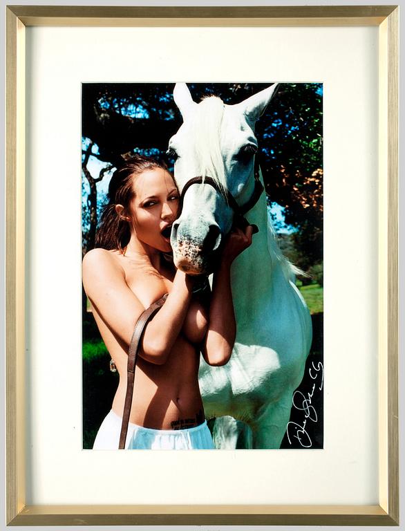 DAVID LACHAPELLE, fotografi, C-print, "Angelina Jolie Secret Touching". sign.