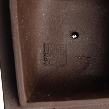 A group of four square yixing teapots, China, 1970/80s.