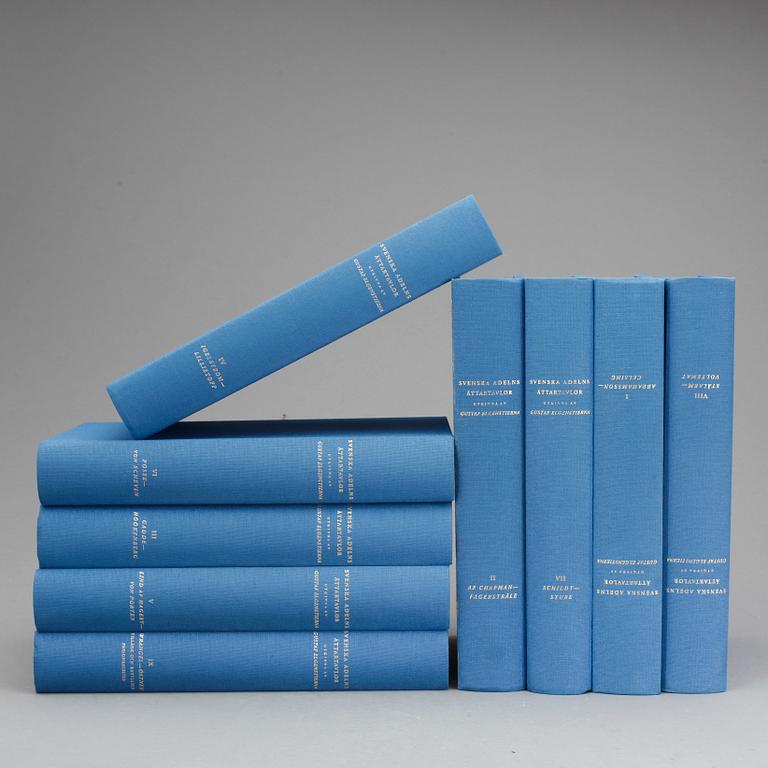 GUSTAF ELGENSTIERNA, 9 vol, Den introducerade svenska adelns ättartavlor, faksimil, Sveriges släktforskarförbund 1998.
