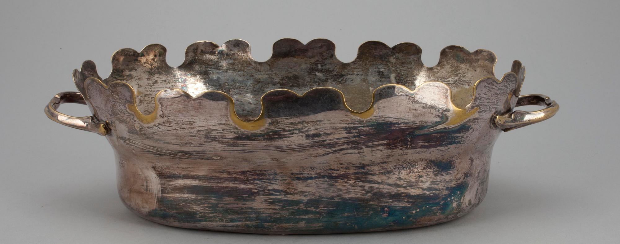 GLASSKÖLJARE, försilvrad mässing, trol. Frankrike 1700-tal.