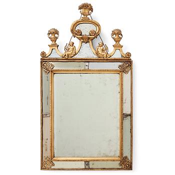 A Swedish Baroque mirror by Burchardt Precht,(active in Stockholm 1674-1738), early 18th century.