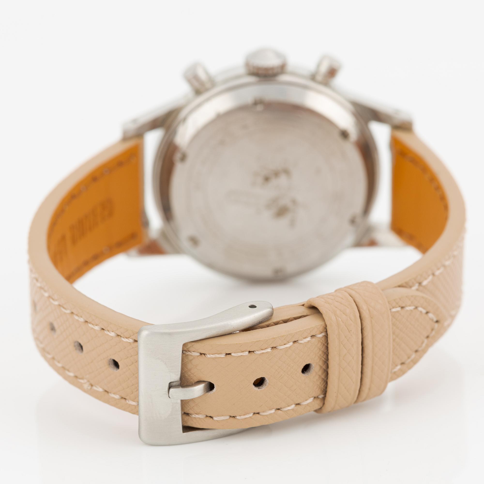 Minerva, kronograf, armbandsur, 36 mm.