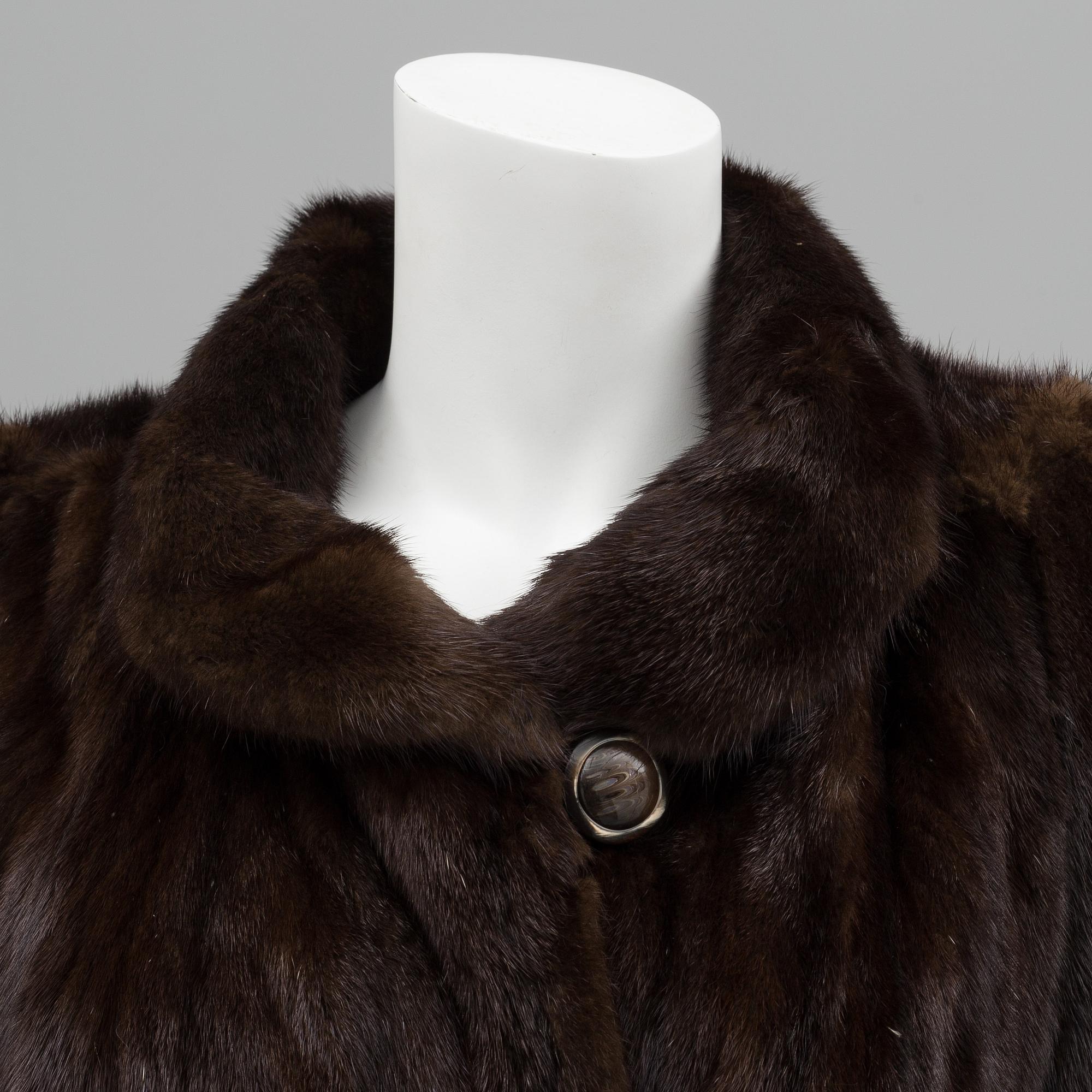 A Mink fur coat from saga Mink, circa size M.