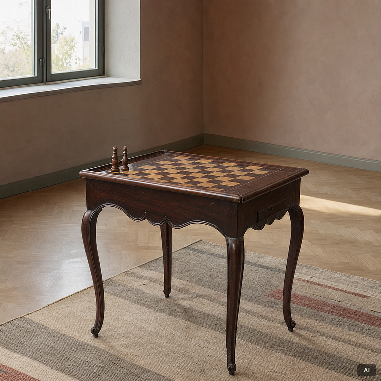 Table/game table, Rococo style, 19th century.