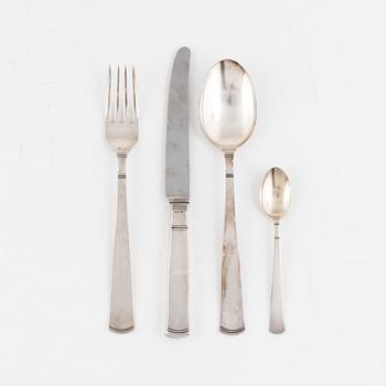 Jacob Ängman, a 24-piece silver cutlery set, model 'Rosenholm', GAB, Stockholm 1947-67.