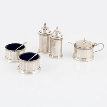 William Neale & Son Ltd, a 7-piece silver spice set, Birmingham, England, 1931.