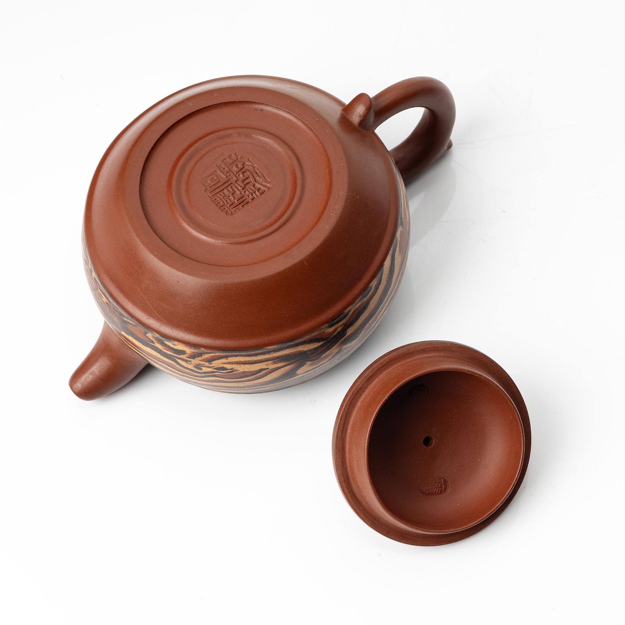 He Yanping, A polychrome yixing teapot, China, 1990s.