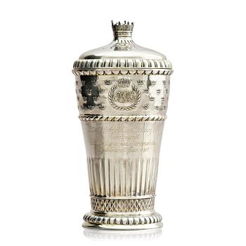 290. Kungapokal med lock, silver, Prins Carls Hederspris 1918, K. Anderson, Stockholm 1918.