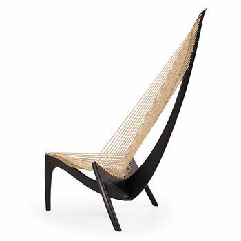 182. A Jørgen Høvelskov black lacquered 'Harp' chair, Christensen & Larsen, Denmark post 1968.