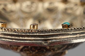 CIGARRSTÄLL, förgyllt silver, 1800-tal.