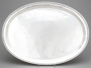 BRICKA, silver, C.F. Carlman, Stockolm, 1936, vikt 1034 gram.